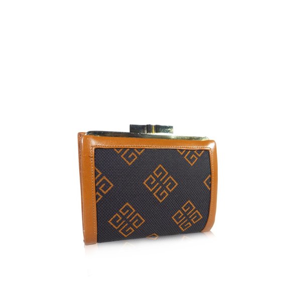Vintage GIVENCHY Wallet Tan & Espresso Kisslock Wallet - Picture 3 of 8